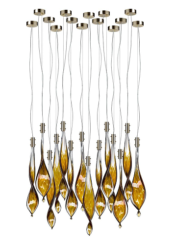 Murano Leaves hanglamp met 15 lichtpunten