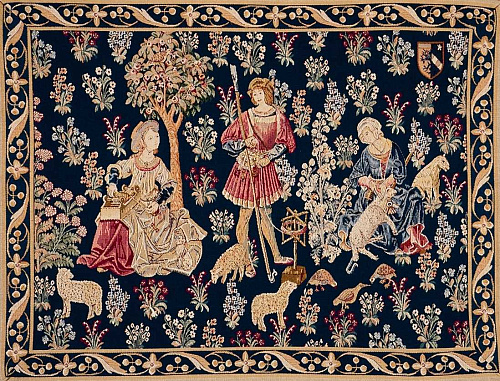 Tapisserie murale Travail de la laine avec bordure