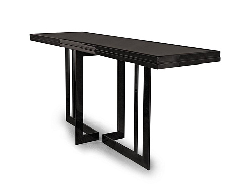 Kastanje fineer en metalen poten console