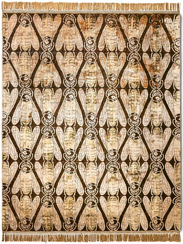 Honey metallic goud handgemaakt luxe vloerkleed