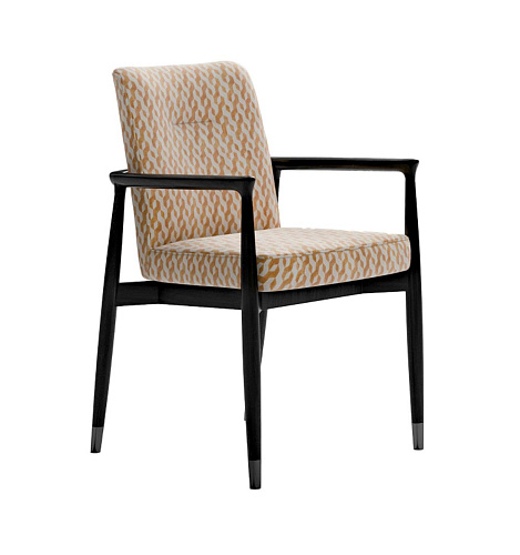 Fauteuil laqué noir mat avec coussins
