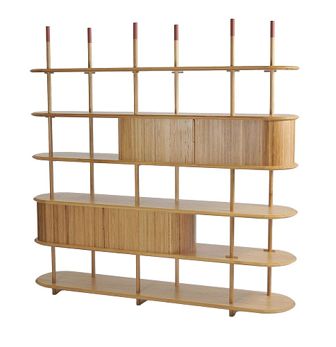 Bibliothèque modulaire moderne en chêne