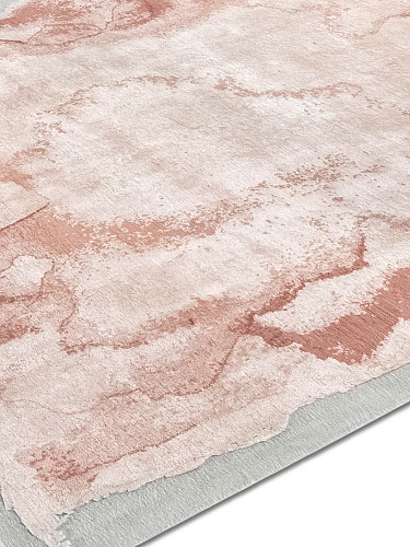 Tapis de luxe noué à la main Mono rose