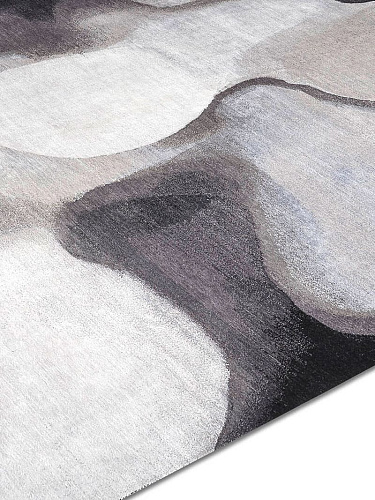 Zilver grijs handgemaakt luxe vloerkleed