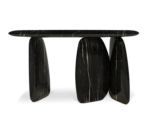 Console noire sculpturale