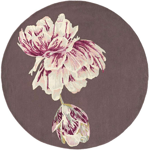Tranquility aubergine rond vloerkleed
