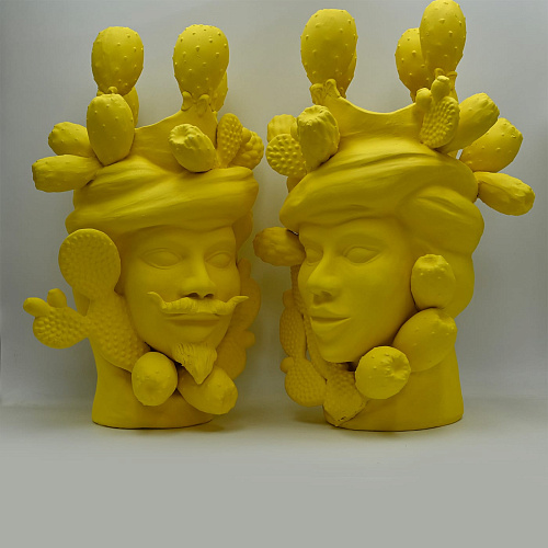 Sculpture jaune unique Moorkop