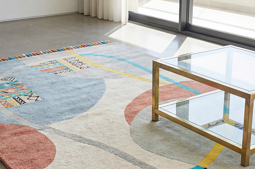 Playful Orbits Blue vloerkleed