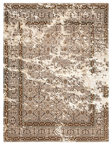 Tabriz Lexington Sky camelgrijs zilvergrijs zijden vloerkleed