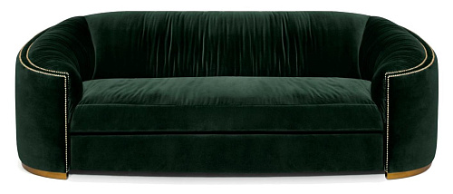Premium Comfort donkergroene gebogen bank