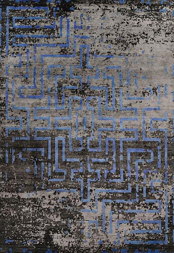 Hand-geknoopt bamboezijde abstract Indiaas vloerkleed