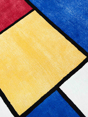 Tapis runner tissé main Mondrian