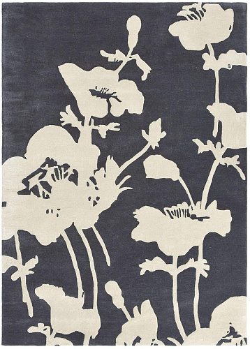 Tapis Floral charbon