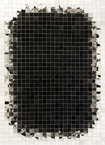 Mosaic koeienhuid vloerkleed