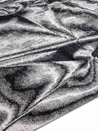 Tapis noué à la main True Black & White
