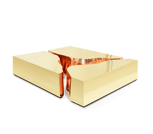 Fissure goud koper salontafel