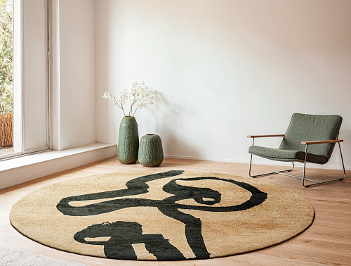 Imperial Red rond vloerkleed