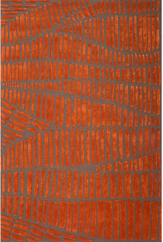 Oragne grijs wol viscose Enia vloerkleed