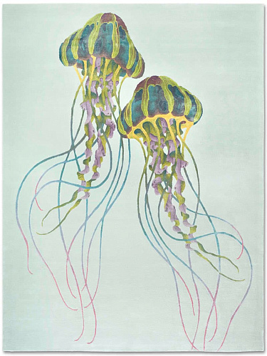 Jellyfish handgeknoopt vloerkleed