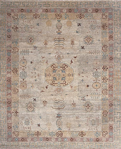 Khotan handgeknoopt wol vloerkleed