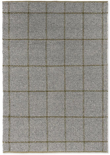 Craft Matter Check leisteen/olijf vloerkleed