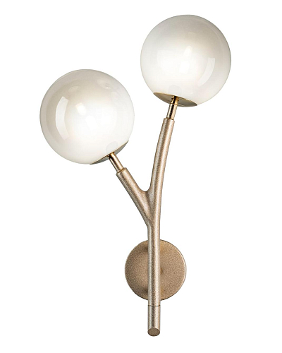 Applique murale en laiton avec globes en verre