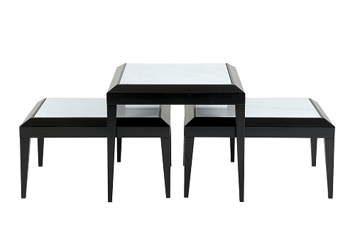 Lot de 3 tables basses en marbre