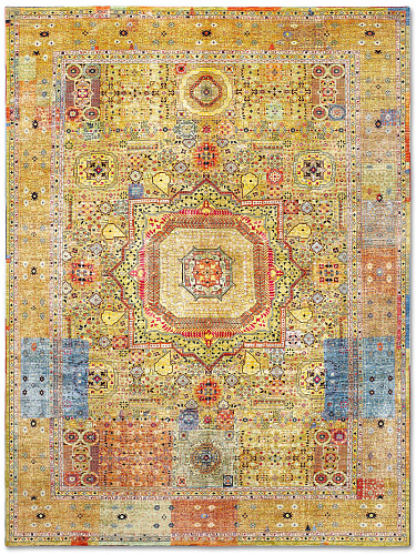 Tapis noué à la main Cosmic jaune