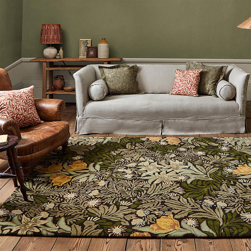 Bower Twining Vine groen wollen vloerkleed