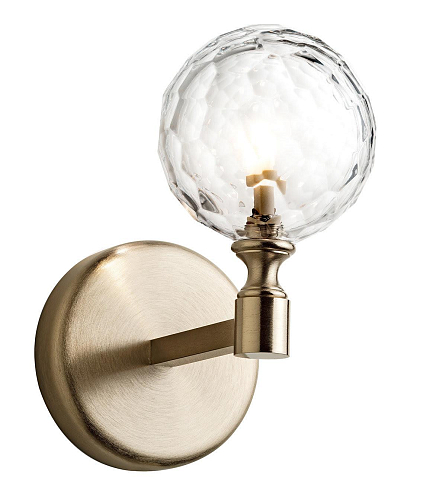 Geborsteld gouden Florentine kristallen wandlamp