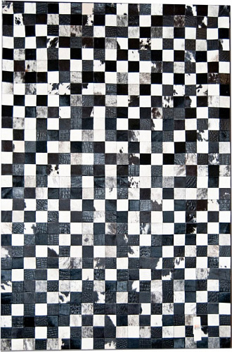 Mosaic zwart-wit koeienhuid vloerkleed