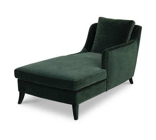Chaise longue en velours peluche