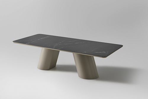 Table de salle à manger Altea avec plateau en céramique noire