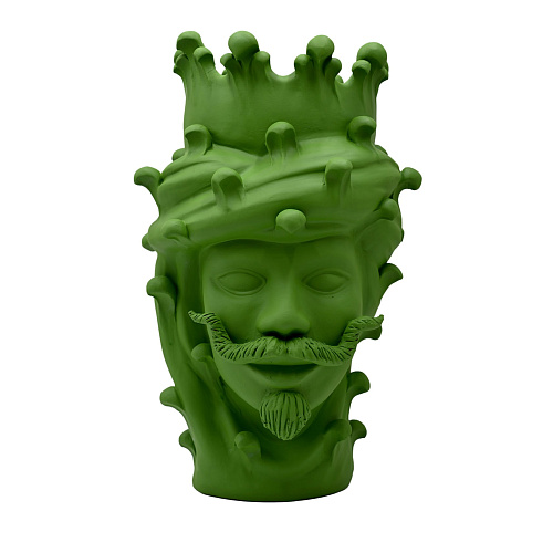Moorkop matte groene sculptuur