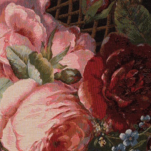 Zijden bloemenboeket wandtapijt