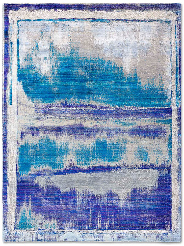 Blue Rust handgeweven vloerkleed