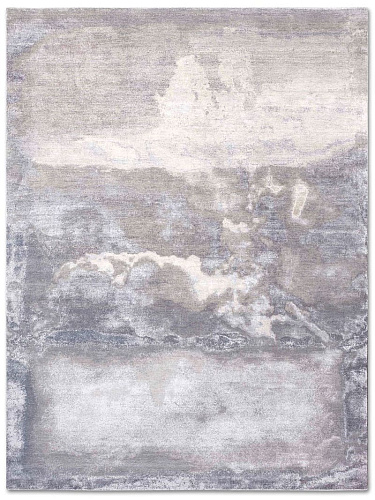 Tapis de luxe fait main Clouds gris clair