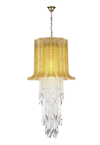 Lustre en verre de Murano feuilles