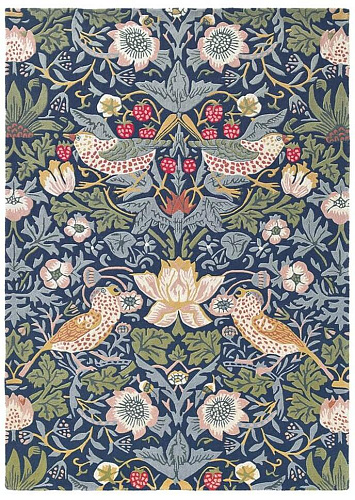 Strawberry Thief indigo vloerkleed
