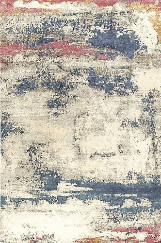 Tapis noué à la main abstrait multicolore