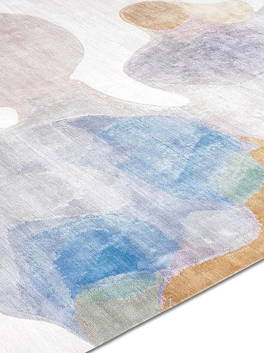 Pastel handgemaakt luxe vloerkleed