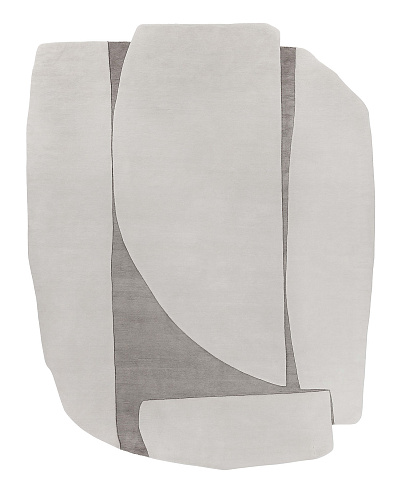 Tapis gris à forme