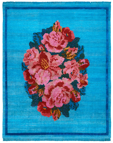 Nadinka groenblauw vloerkleed