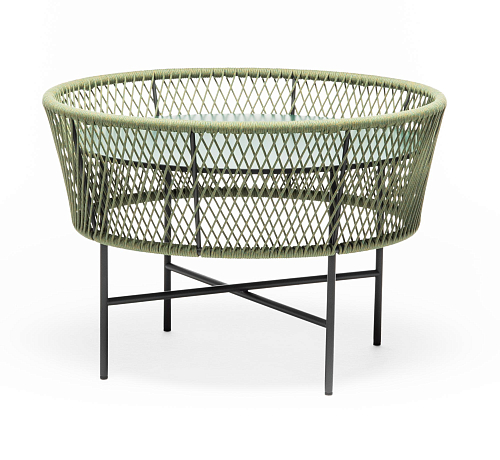 Table basse d'extérieur ronde Tamburo Verte
