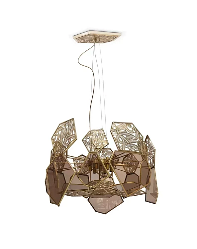 Lustre Hypnotique en verre bronze