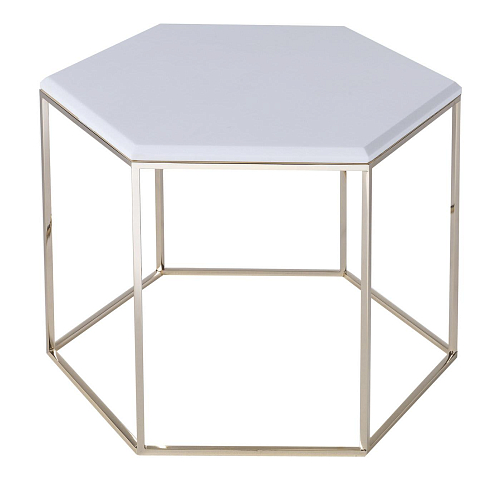 Hexagonale witte marmeren salontafel