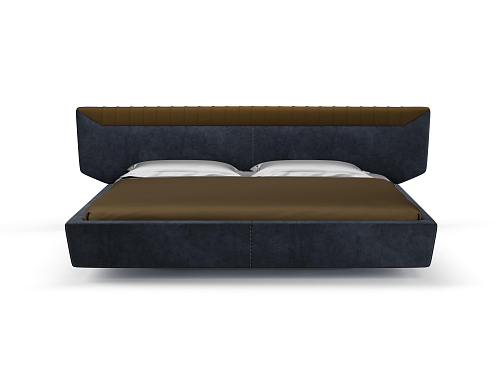 Libra donkerblauw bed met hoofdbord