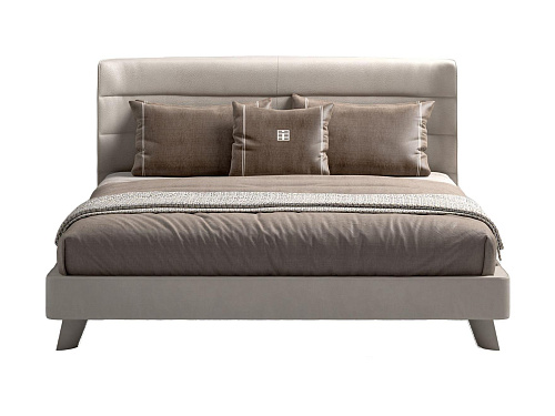 Leren bed met hoofdbord