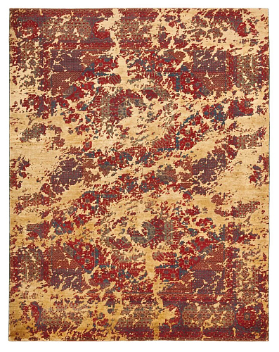 Mamluk Knightsbridge Double Sky rood goud zijden vloerkleed