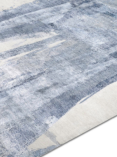 Blue handgemaakt luxe vloerkleed